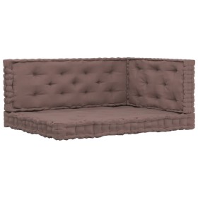 Kissen für Bodenpaletten, 3 Einheiten, taupegraue Baumwolle von vidaXL, Kissen für Stühle und Sofas - Ref: Foro24-3068613, Pr...