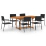 Garden dining set 7 pieces black synthetic rattan by vidaXL, Garden sets - Ref: Foro24-3070772, Price: 457,77 €, Discount: %