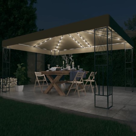 Garden gazebo tent with LED strip lights 3x4 m taupe fabric by vidaXL, Tents and gazebos - Ref: Foro24-3070331, Price: 279,59...