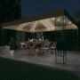 Carpa cenador de jardín con tira de luces LED 3x4 m tela taupé de vidaXL, Carpas y cenadores - Ref: Foro24-3070331, Precio: 2...