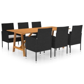 Juego de comedor para jardín de 7 piezas negro de vidaXL, Conjuntos de jardín - Ref: Foro24-3068838, Precio: 610,07 €, Descue...