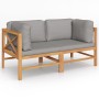 Two-seater garden bench with dark gray cushions by vidaXL, garden benches - Ref: Foro24-3068855, Price: 334,54 €, Discount: %