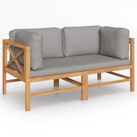 Two-seater garden bench with dark gray cushions by vidaXL, garden benches - Ref: Foro24-3068855, Price: 335,99 €, Discount: %