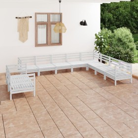 Gartenmöbel-Set 10-teilig aus massivem weißem Kiefernholz von vidaXL, Gartensets - Ref: Foro24-3083195, Preis: 498,99 €, Raba...