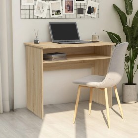 Escritorio madera contrachapada color roble Sonoma 90x50x74 cm de vidaXL, Escritorios - Ref: Foro24-801173, Precio: 58,99 €, ...