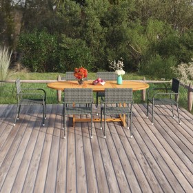 Garten-Essgruppe 7-teilig anthrazitfarbenes synthetisches Rattan von vidaXL, Gartensets - Ref: Foro24-3070773, Preis: 440,99 ...