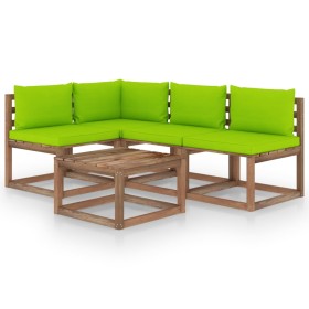 5-Piece Garden Furniture Set with Lime Green Cushions by vidaXL, Garden sets - Ref: Foro24-3067379, Price: 270,99 €, Discount: %