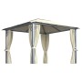 Pavillon mit Vorhang und LED-Lichtleiste cremefarbenes Aluminium 300x300cm von vidaXL, Zelte und Pavillons - Ref: Foro24-3070...