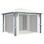 Pavillon mit Vorhang und LED-Lichtleiste cremefarbenes Aluminium 300x300cm von vidaXL, Zelte und Pavillons - Ref: Foro24-3070...