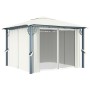 Gazebo with curtain and cream aluminum LED light strip 300x300cm by vidaXL, Tents and gazebos - Ref: Foro24-3070332, Price: 4...