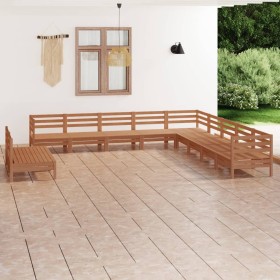 Gartenmöbel-Set 11-teilig aus massivem honigbraunem Kiefernholz von vidaXL, Gartensets - Ref: Foro24-3083147, Preis: 560,99 €...