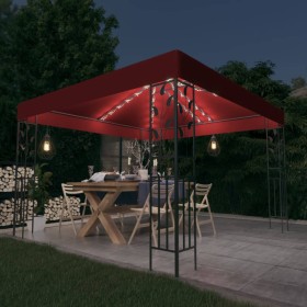 Cenador con tira de luces LED 3x3 m rojo tinto de vidaXL, Carpas y cenadores - Ref: Foro24-3070297, Precio: 279,99 €, Descuen...