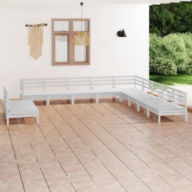 Gartenmöbel-Set 11-teilig aus massivem weißem Kiefernholz von vidaXL, Gartensets - Ref: Foro24-3083145, Preis: 565,99 €, Raba...