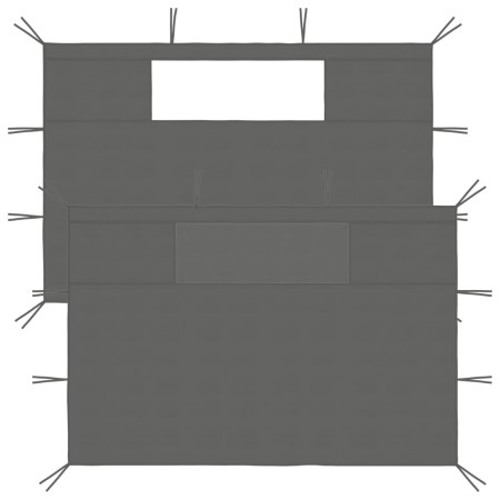 Seitenwände Pavillon mit Fenstern 2 Stück anthrazitgrau von vidaXL, Zubehör für Pavillons und Pavillons - Ref: Foro24-3070427...