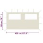 Gazebo side wall with cream windows 4x2 m by vidaXL, Accessories for pavilions and gazebos - Ref: Foro24-3070421, Price: 22,8...