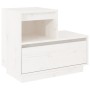 Solid white pine wood bedside table 60x34x51 cm by vidaXL, Nightstands - Ref: Foro24-814376, Price: 61,13 €, Discount: %