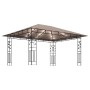 Pavillon mit Moskitonetz und taupefarbenem LED-Lichtstreifen 4x3x2,73m 180 g/m² von vidaXL, Zelte und Pavillons - Ref: Foro24...