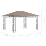 Gazebo with mosquito net and taupe LED light strip 4x3x2.73m 180 g/m² by vidaXL, Tents and gazebos - Ref: Foro24-3070319, Pri...