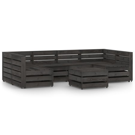 Set de muebles de jardín 7 pzas madera de pino impregnada gris de vidaXL, Conjuntos de jardín - Ref: Foro24-3068078, Precio: ...