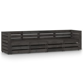 4-Sitzer-Gartensofa aus grau imprägniertem Kiefernholz von vidaXL, Gartensets - Ref: Foro24-3068058, Preis: 313,85 €, Rabatt: %