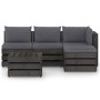 5-piece garden furniture with gray impregnated wood cushions by vidaXL, Garden sets - Ref: Foro24-3068228, Price: 405,73 €, D...