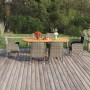 7-teiliges synthetisches Rattan anthrazitgraues Garten-Esszimmerset von vidaXL, Gartensets - Ref: Foro24-3070775, Preis: 680,...