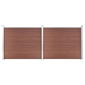 Brown WPC Fence Panel Set 353x146 cm by vidaXL, fence panels - Ref: Foro24-3070451, Price: 486,99 €, Discount: %