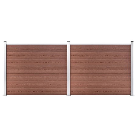 Set de panel de valla WPC marrón 353x146 cm de vidaXL, Paneles de vallas - Ref: Foro24-3070451, Precio: 678,24 €, Descuento: %