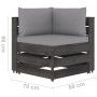 Garden furniture 12 pieces with gray impregnated wood cushions by vidaXL, Garden sets - Ref: Foro24-3068505, Price: 1,00 €, D...