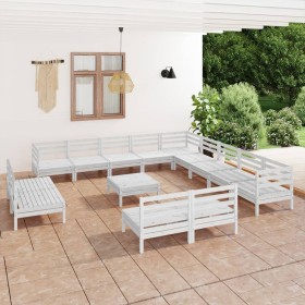 Gartenmöbel-Set 14-teilig aus massivem weißem Kiefernholz von vidaXL, Gartensets - Ref: Foro24-3083180, Preis: 657,99 €, Raba...