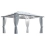 Pavillon mit Vorhang und LED-Lichtleiste aus cremefarbenem Aluminium 400x300 cm von vidaXL, Zelte und Pavillons - Ref: Foro24...