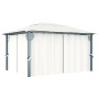 Pavillon mit Vorhang und LED-Lichtleiste aus cremefarbenem Aluminium 400x300 cm von vidaXL, Zelte und Pavillons - Ref: Foro24...