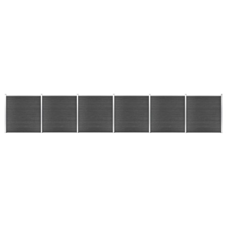 Black WPC fence panel set 1045x186 cm by vidaXL, fence panels - Ref: Foro24-3070433, Price: 1,00 €, Discount: %