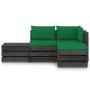 4-piece garden furniture with gray impregnated wood cushions by vidaXL, Garden sets - Ref: Foro24-3068209, Price: 300,37 €, D...