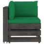 4-piece garden furniture with gray impregnated wood cushions by vidaXL, Garden sets - Ref: Foro24-3068209, Price: 300,37 €, D...