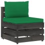 4-piece garden furniture with gray impregnated wood cushions by vidaXL, Garden sets - Ref: Foro24-3068209, Price: 300,37 €, D...