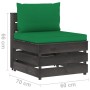 4-piece garden furniture with gray impregnated wood cushions by vidaXL, Garden sets - Ref: Foro24-3068209, Price: 300,37 €, D...