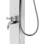 Garden shower with brown base 225 cm stainless steel by vidaXL, Pool and spa accessories - Ref: Foro24-3070777, Price: 324,35...