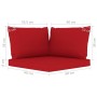 Set de muebles de jardín 6 pzs madera impregnada cojines rojos de vidaXL, Conjuntos de jardín - Ref: Foro24-3067422, Precio: ...