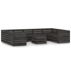 Gartenmöbel-Set 10-teilig, grau imprägniertes Kiefernholz von vidaXL, Gartensets - Ref: Foro24-3068084, Preis: 720,99 €, Raba...