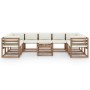 10-Piece Garden Furniture Set with Cream White Cushions by vidaXL, Garden sets - Ref: Foro24-3067514, Price: 706,43 €, Discou...