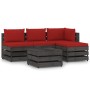 5-piece garden furniture with gray impregnated wood cushions by vidaXL, Garden sets - Ref: Foro24-3068234, Price: 377,18 €, D...