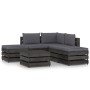 Garden furniture 6 pieces with gray impregnated wood cushions by vidaXL, Garden sets - Ref: Foro24-3068264, Price: 511,96 €, ...