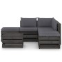 Garden furniture 6 pieces with gray impregnated wood cushions by vidaXL, Garden sets - Ref: Foro24-3068264, Price: 511,96 €, ...