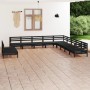 Gartenmöbel-Set 11-teilig aus massivem schwarzem Kiefernholz von vidaXL, Gartensets - Ref: Foro24-3083148, Preis: 577,01 €, R...