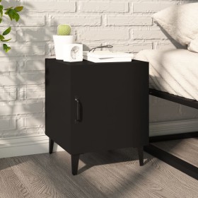 Mesita de noche madera contrachapada negra de vidaXL, Mesitas de noche - Ref: Foro24-812062, Precio: 43,12 €, Descuento: %