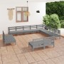 Gartenmöbel-Set 12-teilig aus massivem grauem Kiefernholz von vidaXL, Gartensets - Ref: Foro24-3083166, Preis: 587,62 €, Raba...