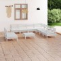 Garden furniture set 10 pieces solid white pine wood by vidaXL, Garden sets - Ref: Foro24-3083130, Price: 504,03 €, Discount: %