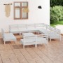 Gartenmöbel-Set 12-teilig aus massivem weißem Kiefernholz von vidaXL, Gartensets - Ref: Foro24-3083160, Preis: 582,26 €, Raba...