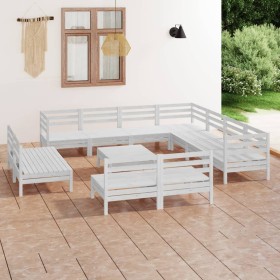 Gartenmöbel-Set 12-teilig aus massivem weißem Kiefernholz von vidaXL, Gartensets - Ref: Foro24-3083160, Preis: 582,59 €, Raba...